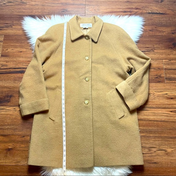 Larry Levine Women’s Tan Camel Hair Button Down Pea Coat Size 10 EUC - Picture 8 of 11
